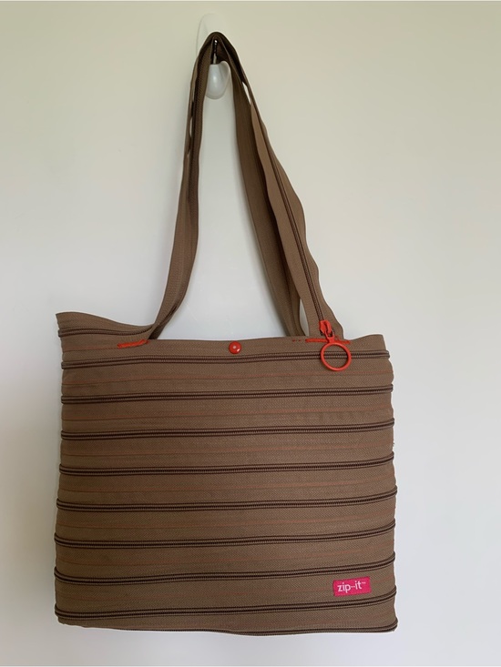 Handbags - Zip it shoulder bag brown orange purse Y2K 90s